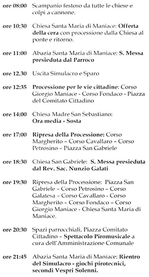 Programma San Sebastiano Maniace 12-05-2024