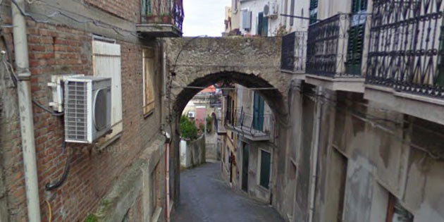 Leads downstairs to the prisons in Monforte San Giorgio
