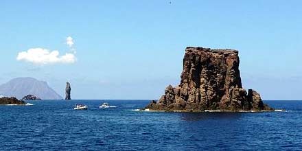 Rock of the Giafante in Filicudi