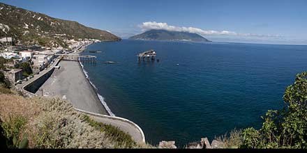 Acquacalda Beach in Lipari