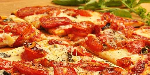 Pizza with Sicilian ingredients